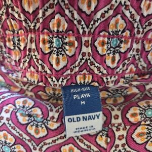 Old Navy Playa Pink Patterned High-Rise Shorts